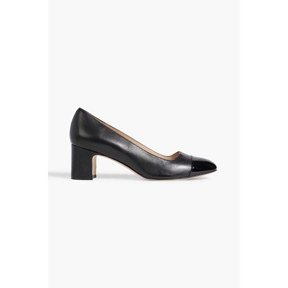 Stuart Weitzman Shoes - Stuart Weitzman Milla Smooth/Patent Leather Cap Toe Pump in Black Size 10